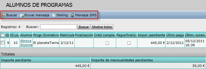 Alumnos de programas