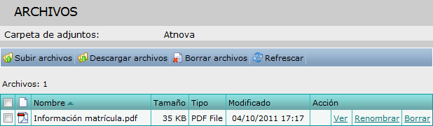 Archivo adjunto matrícula
