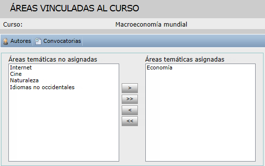 Áreas del curso