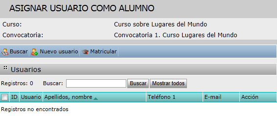 Asignar como alumno