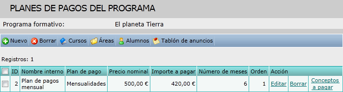 Conceptos a pagar