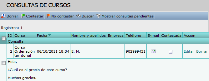 Consulta curso