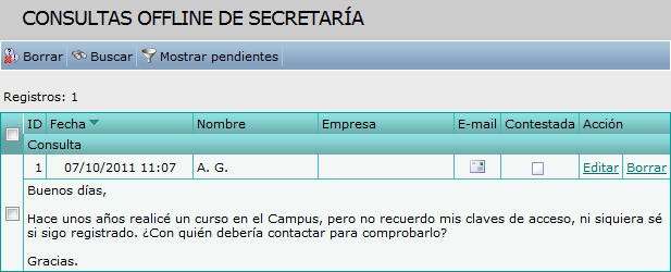 Consultas offline