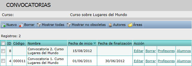 Convocatorias
