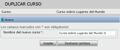 Duplicar curso