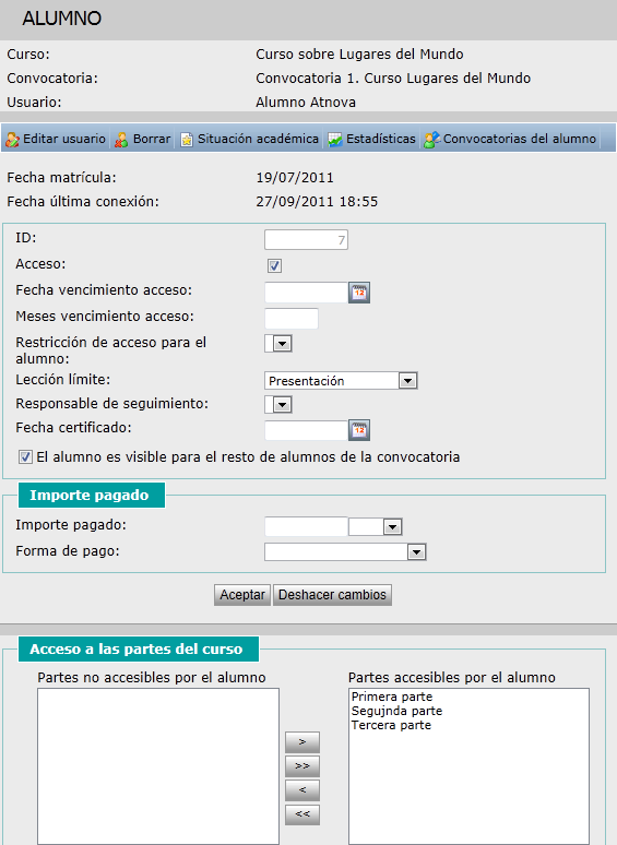 Editar alumno
