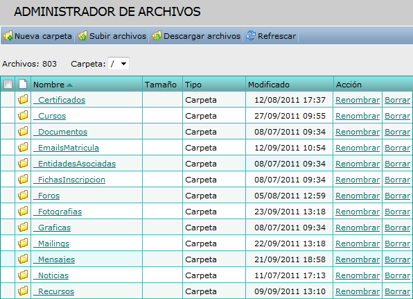 Administrador de archivos