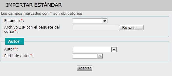 Importar estándar