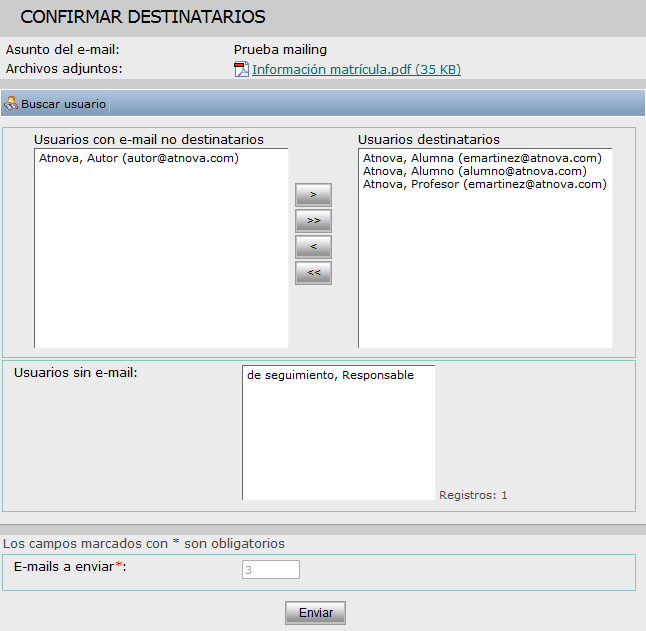 Usuarios mailing