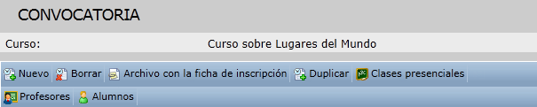 Nueva convocatoria