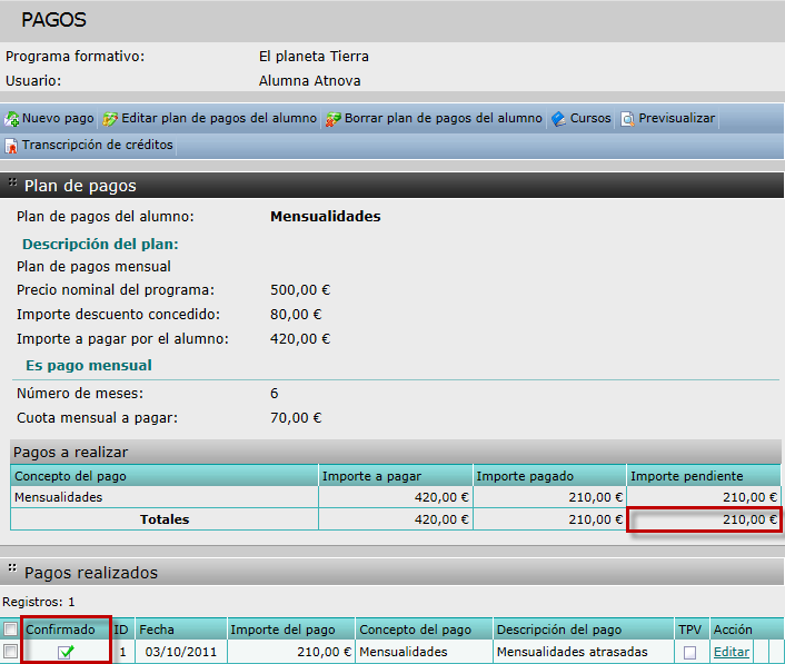 Pago confirmado