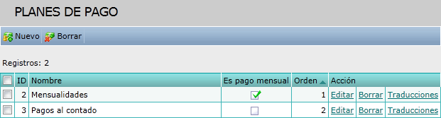 Planes de pago