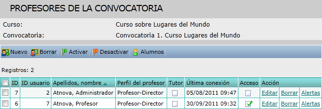 Profesores convocatoria