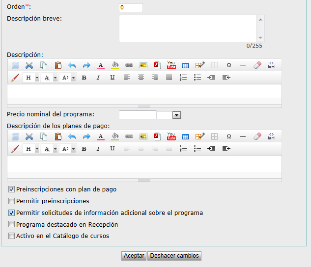 Programas formativos nuevos