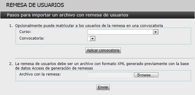 Remesas de usuarios