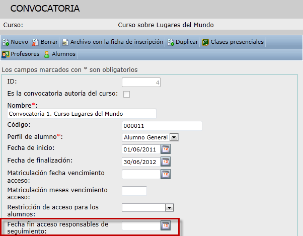 Fecha fin