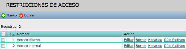 restricciones de acceso
