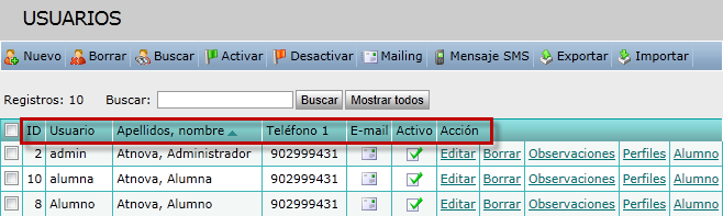 Opciones