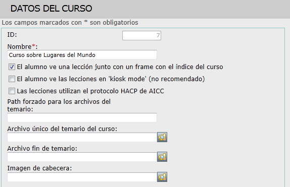 Datos del curso 1