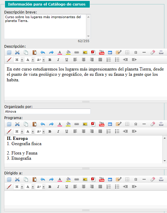 Datos del curso 2