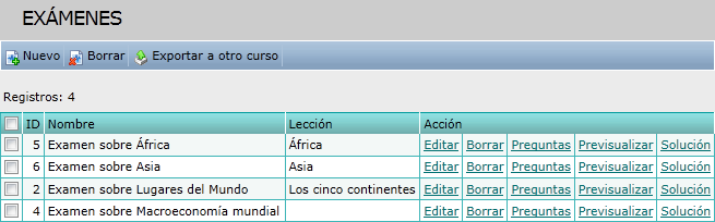 Exámenes del curso