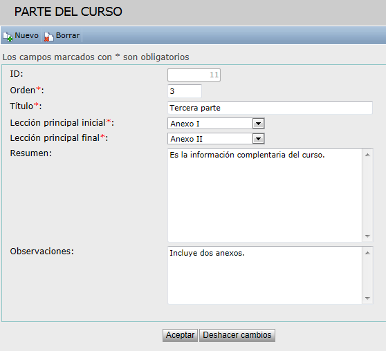 Parte del curso