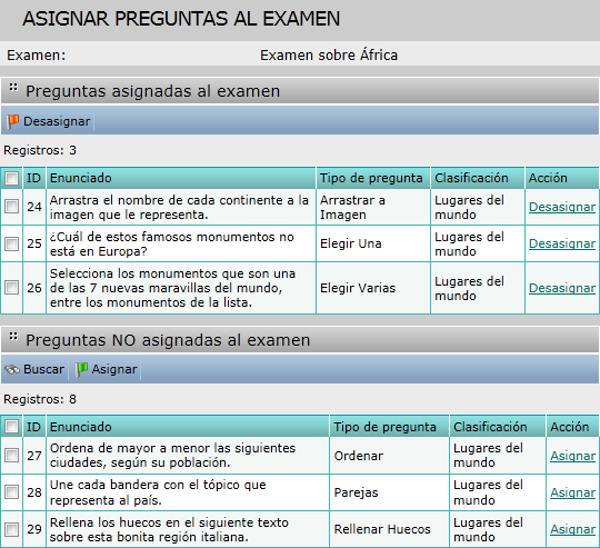 Preguntas asignadas