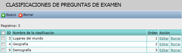 Clasificaciones