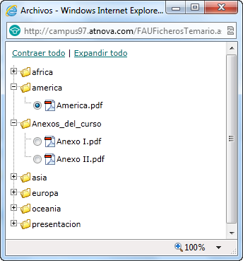 Ventana lección principal