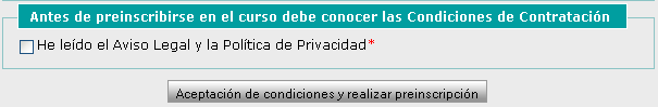 Aceptación condiciones