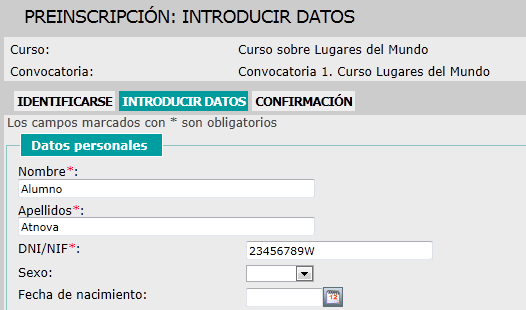 Introducir datos