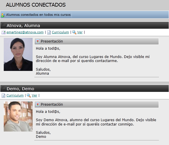Aumnos conectados