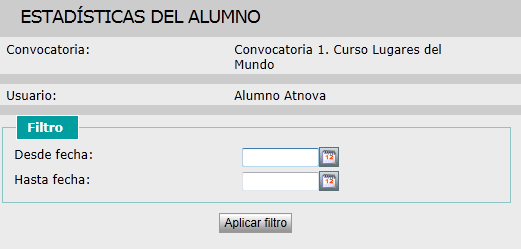 Estadísticas del alumno
