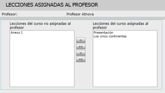 Lecciones asignadas