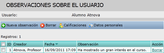 Nueva observación