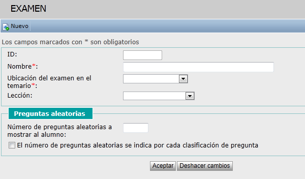 Nuevo examen