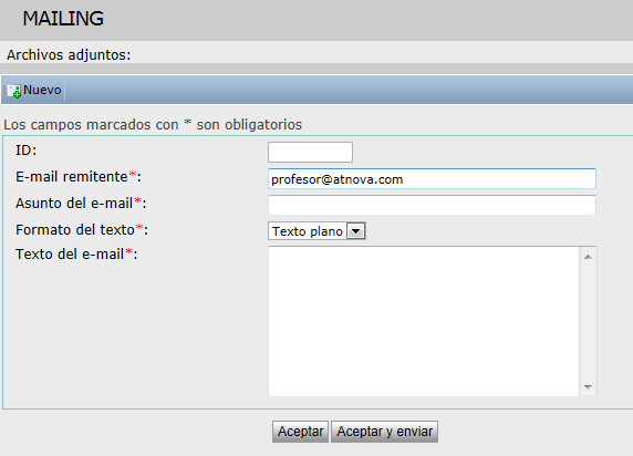 Nuevo mailing