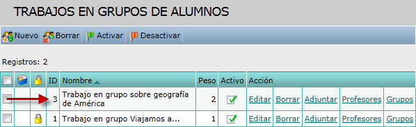 Nuevo trabajo en grupo